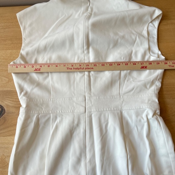 CARLISLE DRESS 12 IVORY PENCIL WAIST TIE DETAIL LINED SUMMER PARTY WEDDING GUEST - Picture 6 of 11